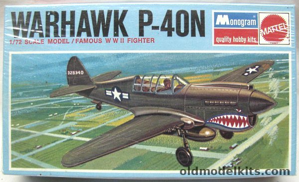 Monogram 1/64 P-40N Curtiss Warhawk - Blue Box Issue, 6792 plastic model kit